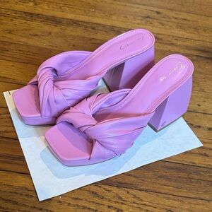 Circus by Sam Edelman Marin sandal pink helped wedge square slide 8 Barbie core